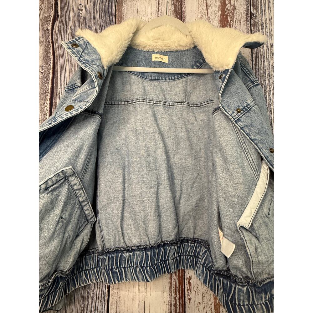 Mono B Women's Denim Jean Jacket Size M - Picture 5 of 7